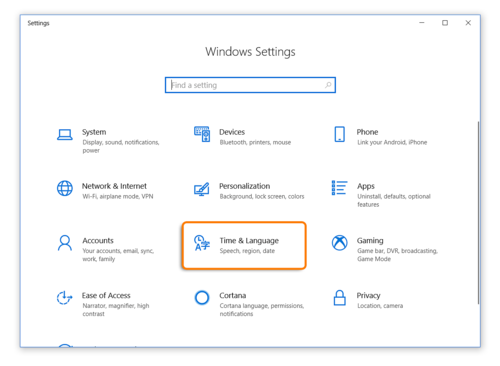 Time and Language Settings When Using Windows 10 while taking an Avant Assessment Language Proficiency Test